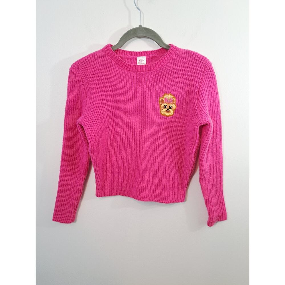 Joho Siwa Girl's Pink Dog Patch Sweater In Size Small